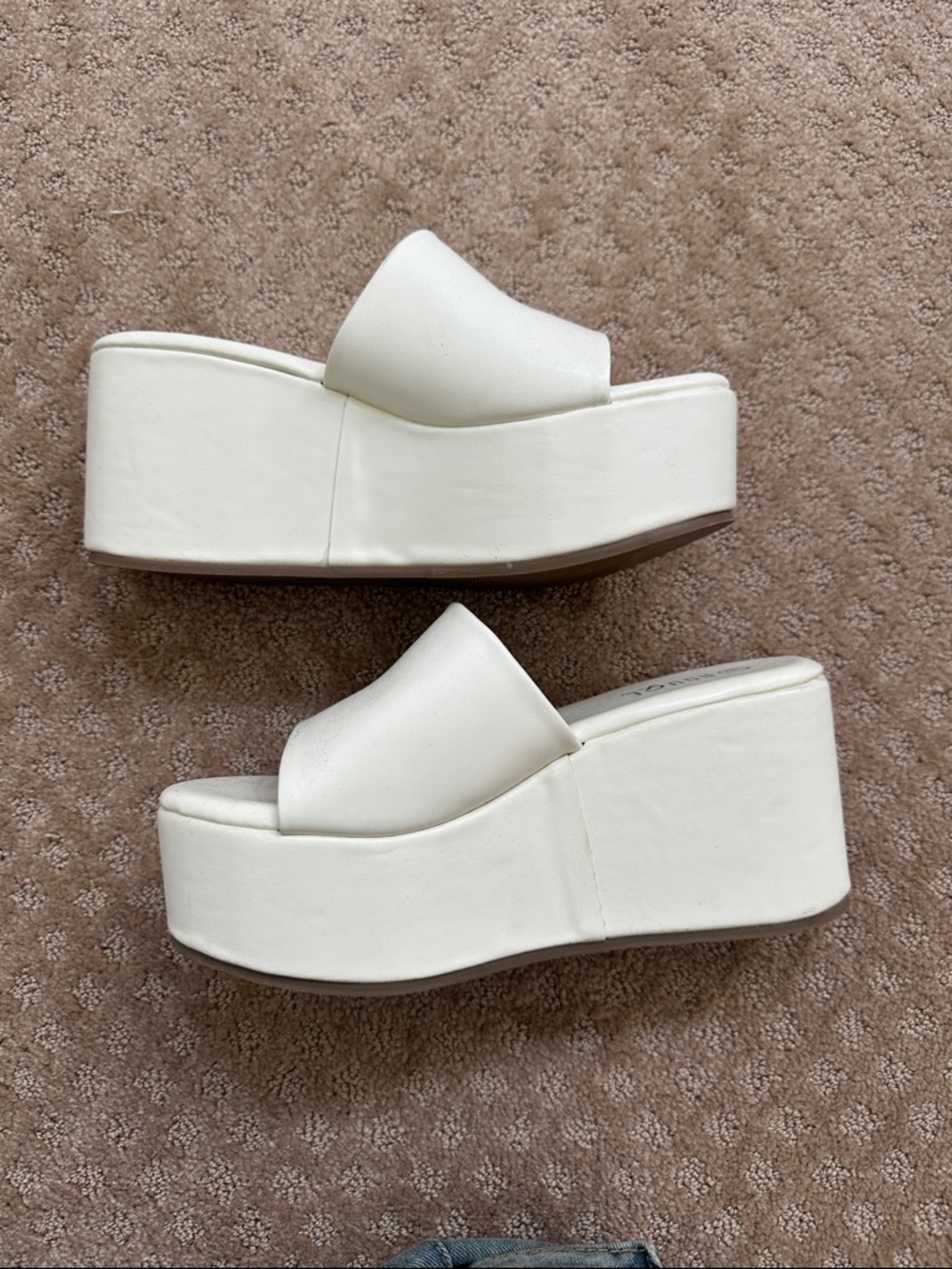 White platform wedges y2k style